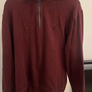 Nautica Men's Burgundy Zip-Up Sweater